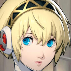 a blonde haired robot girl who is staring at the viewer with judging eyes