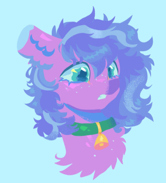 a purple pegasus pony with a worried expression